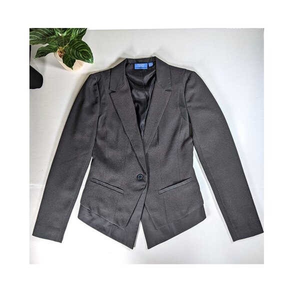 Vera Wang Multi Media Gray Blazer with Layered Hem Women's Size XS - Picture 1 of 9